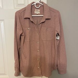 Thread & Supply Free Falling Lightweight Button Down Jacket- Blush Womens small